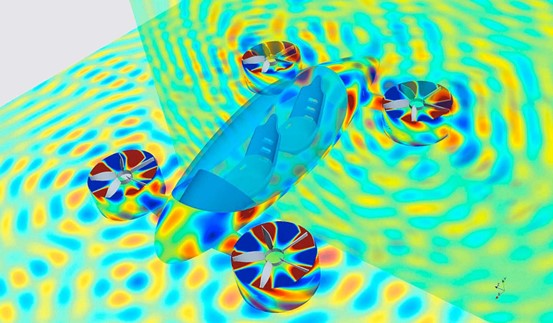 圖 4｜Actran 協助 eVTOL 降低噪音,提升社會接受度